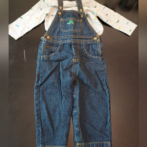 Just One You by Carter’s Boy’s Denim Overalls & Long Sleeve Set in Size 12M